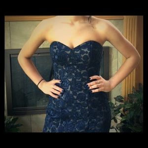 Dark navy blue elegant mermaid dress